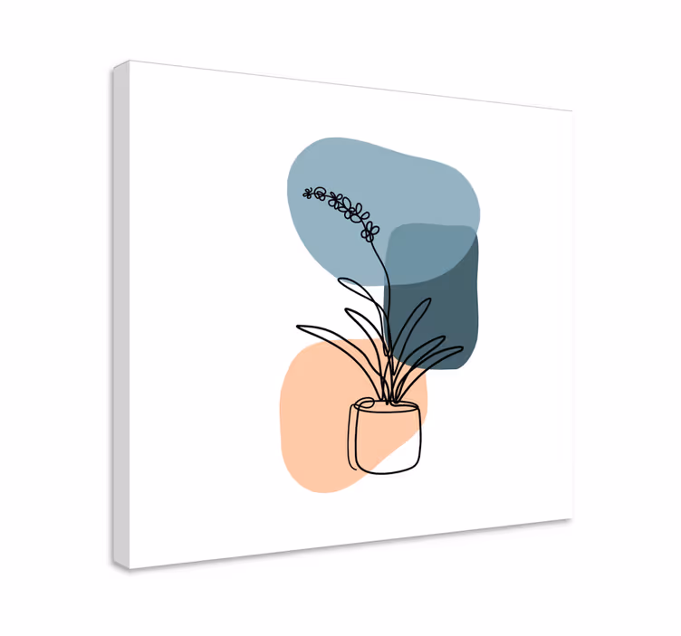 Cuadro de flores con formas de plantas estilizadas - TenVinilo