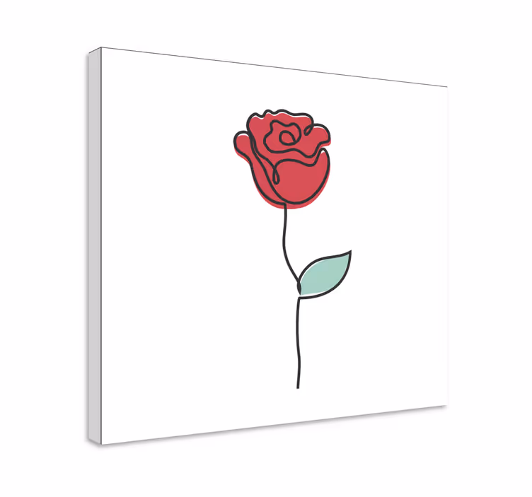 Cuadro de flores rosa roja elegante - TenVinilo