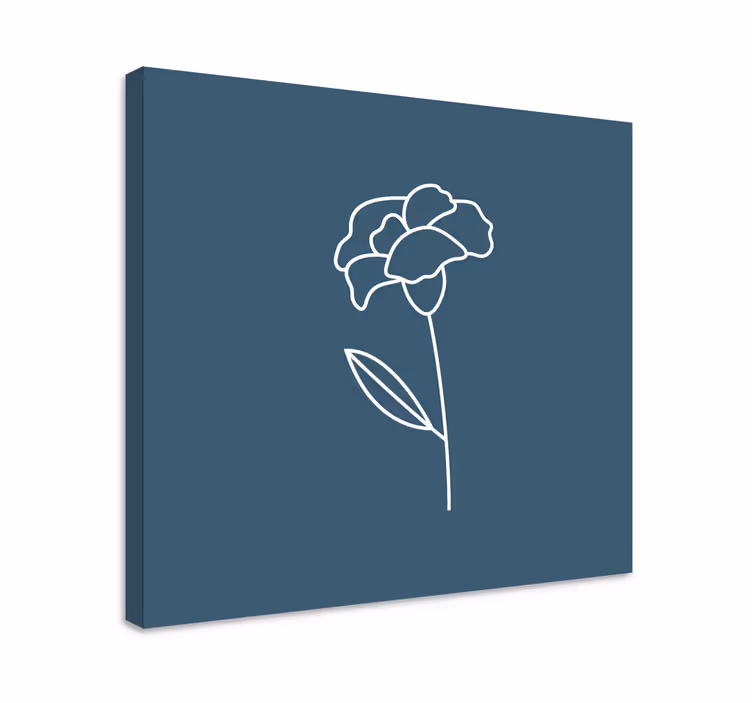 Cuadro de flores silueta floral minimalista - TenVinilo