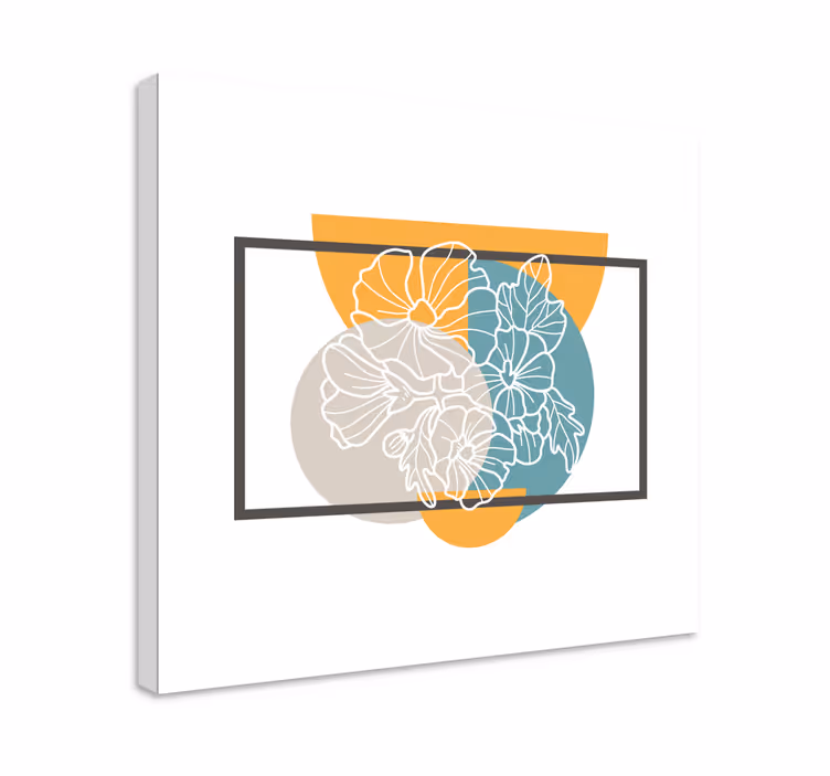 Cuadro de flores ilustración botánica contorneada - TenVinilo