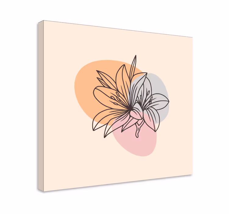 Cuadro de flores composición floral estilizada - TenVinilo