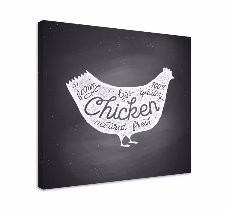Cuadro árboles pollo de granja fresco - TenVinilo