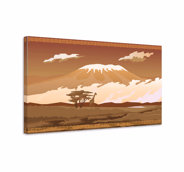 Cuadro paisajes Kilimanjaro paisaje marrón - TenVinilo