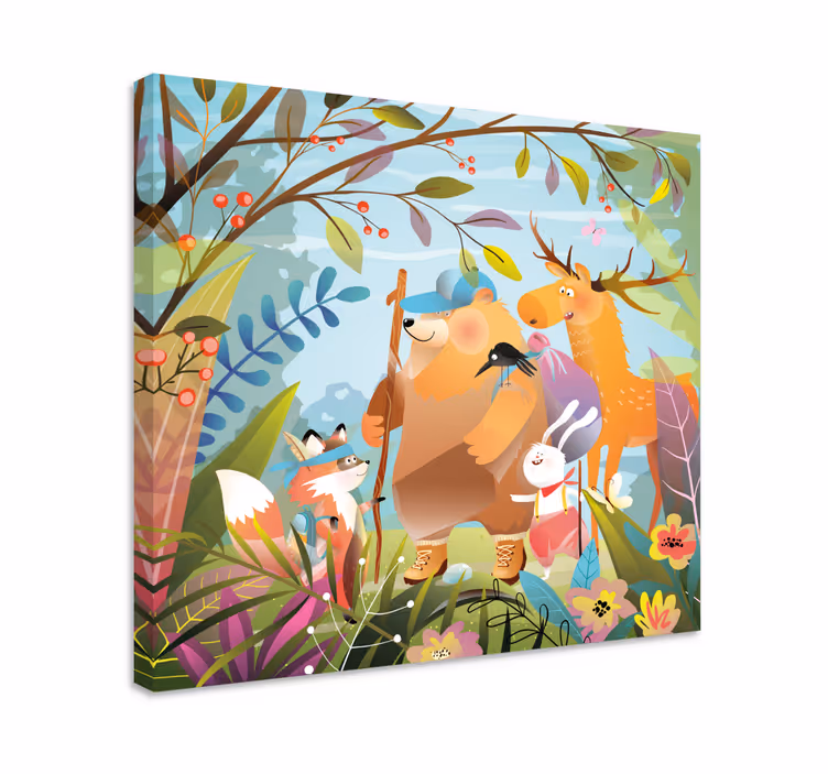 Cuadro animales aventura de amigos del bosque - TenVinilo