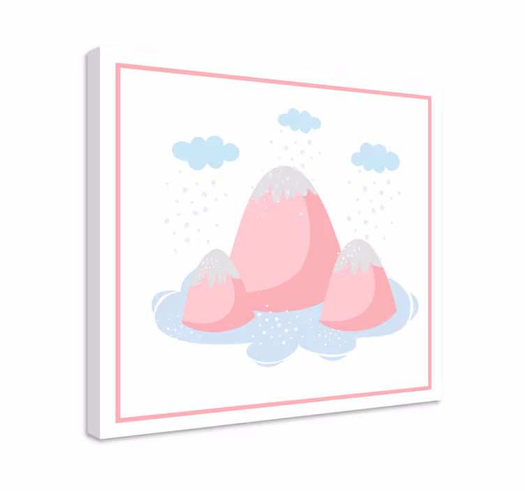 Cuadro elegante escena de montaña rosa - TenVinilo