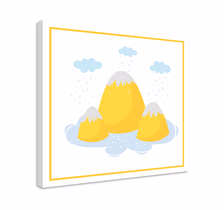 Cuadro paisajes picos montañosos amarillos - TenVinilo