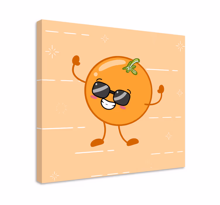 Cuadro bodegones figura naranja alegre - TenVinilo