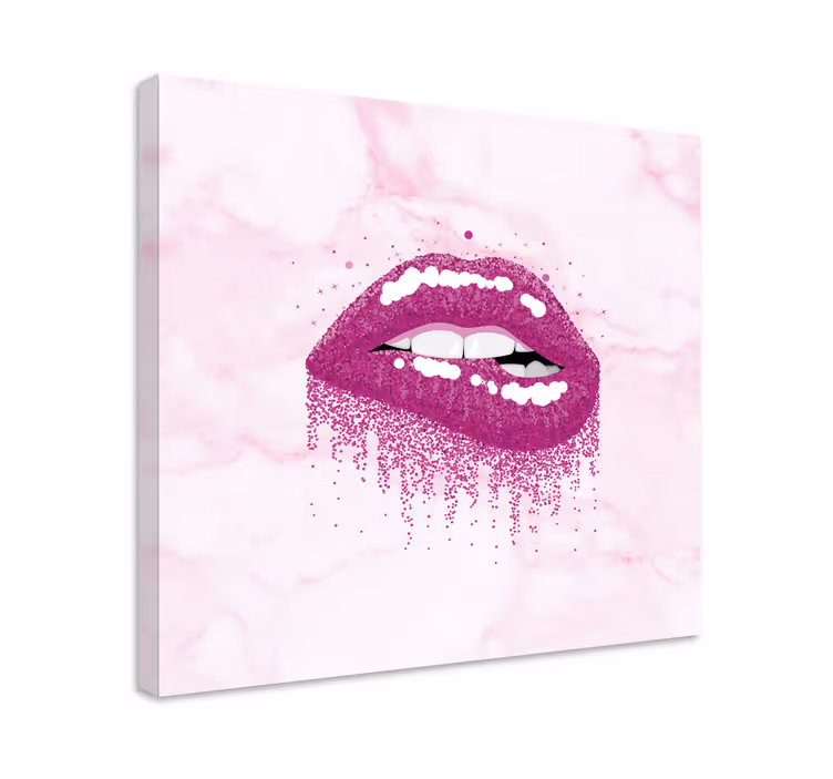 Cuadro con frase huella de beso salpicada - TenVinilo