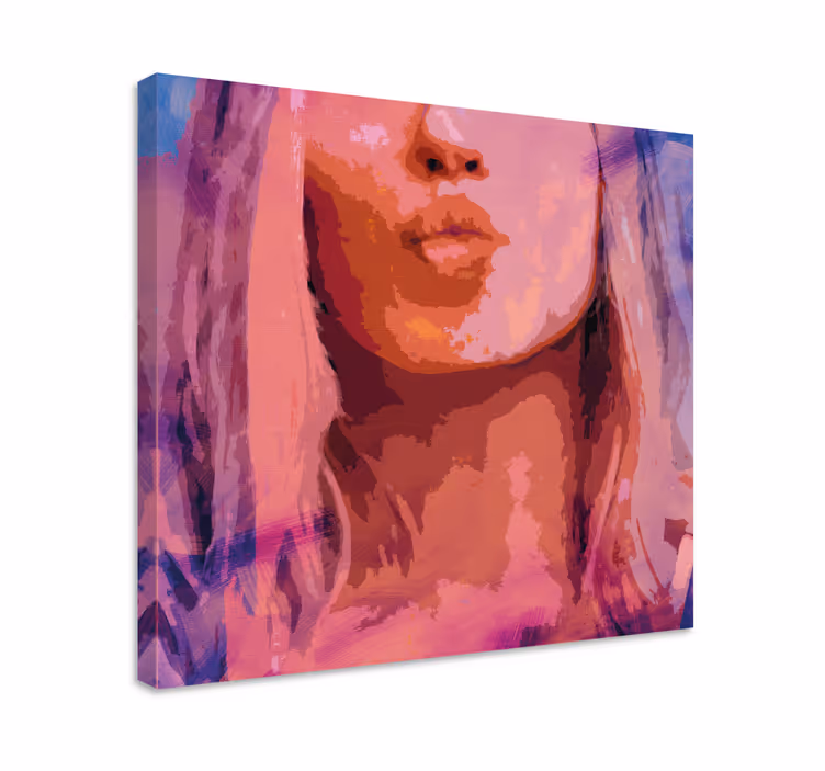 Cuadro de personas retrato beso elegante - TenVinilo
