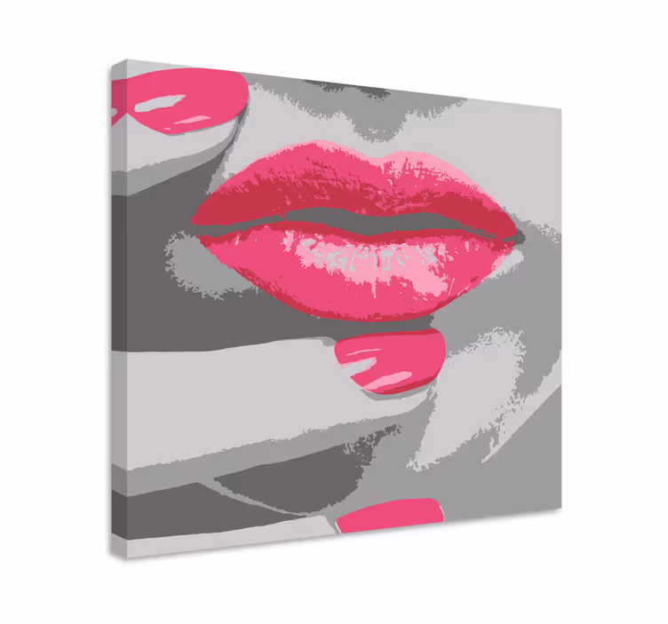 Cuadro vintage detalle de labios rosados - TenVinilo