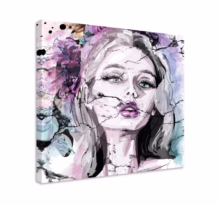 Cuadro de personas retrato fragmentado belleza - TenVinilo