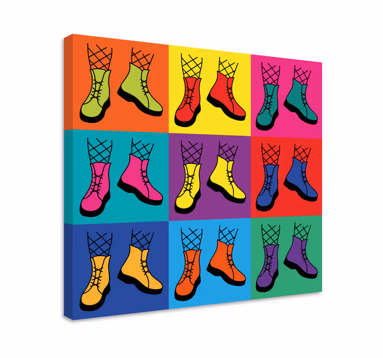 Cuadro con frase botas coloridas con cordones - TenVinilo