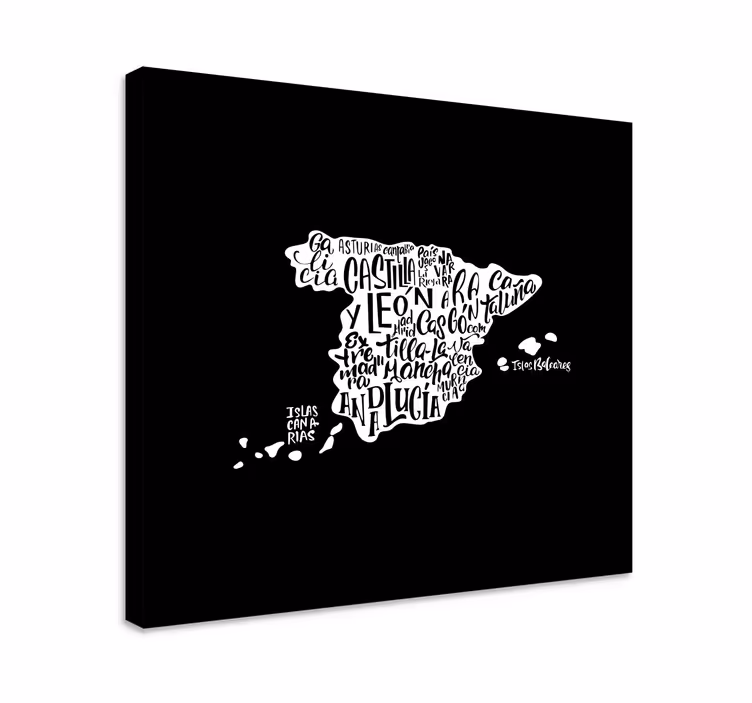 Cuadro mapamundi tipografía creativa del mapa - TenVinilo