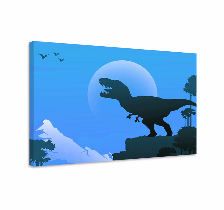 Cuadro dinosaurios silueta de t-rex - TenVinilo