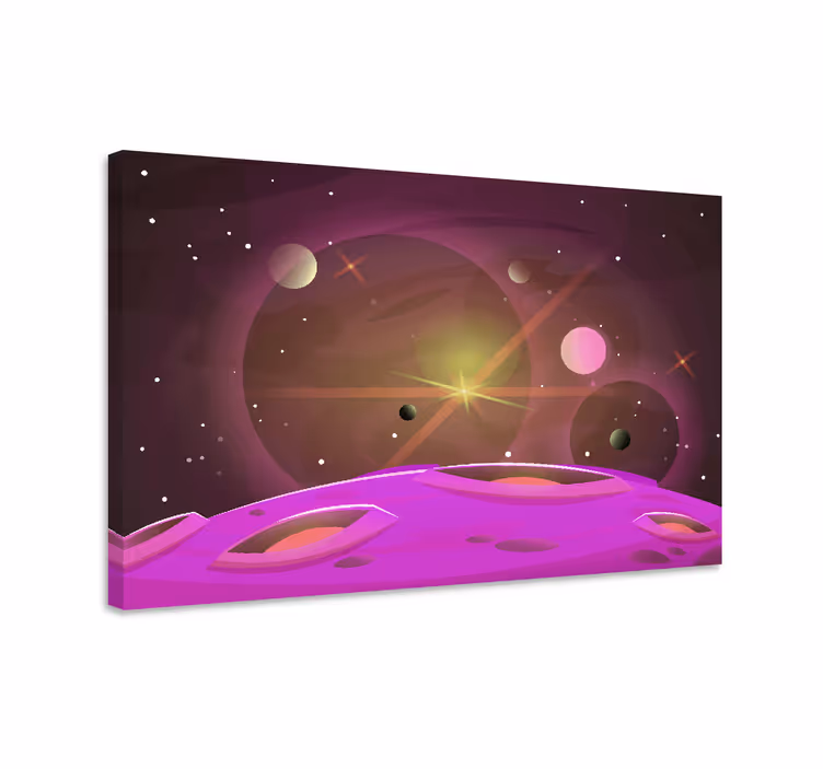 Cuadro videojuego paisaje galáctico - TenVinilo