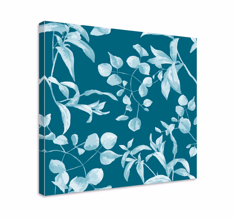 Cuadro de flores diseño elegante de hojas - TenVinilo
