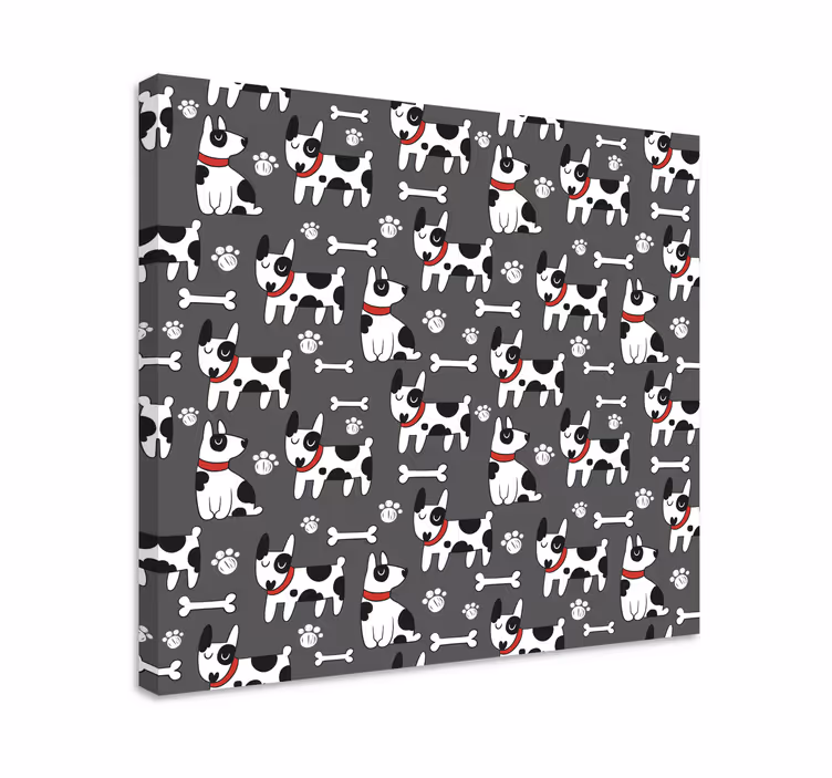 Cuadro perro patrones juguetones de perros - TenVinilo