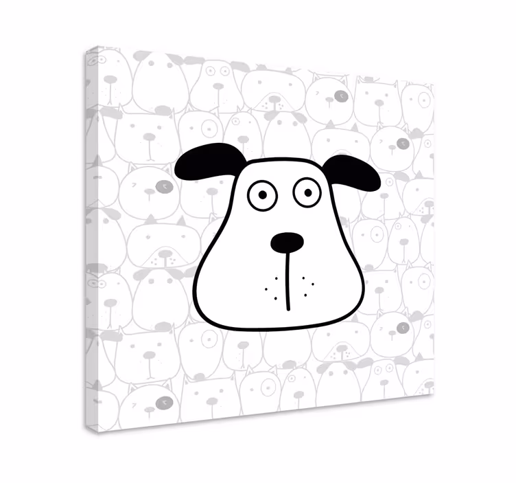 Cuadro perro cabeza de perro en caricatura - TenVinilo