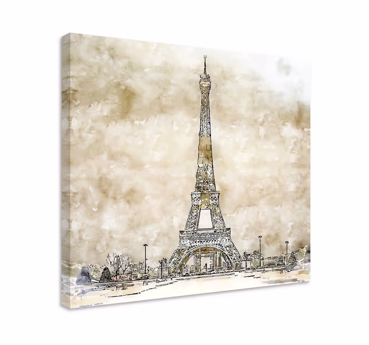 Cuadro ciudades dibujo de la torre eiffel - TenVinilo