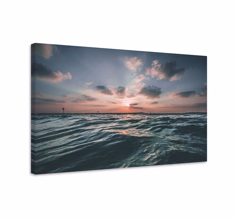 Cuadro paisajes atardecer sobre el océano - TenVinilo