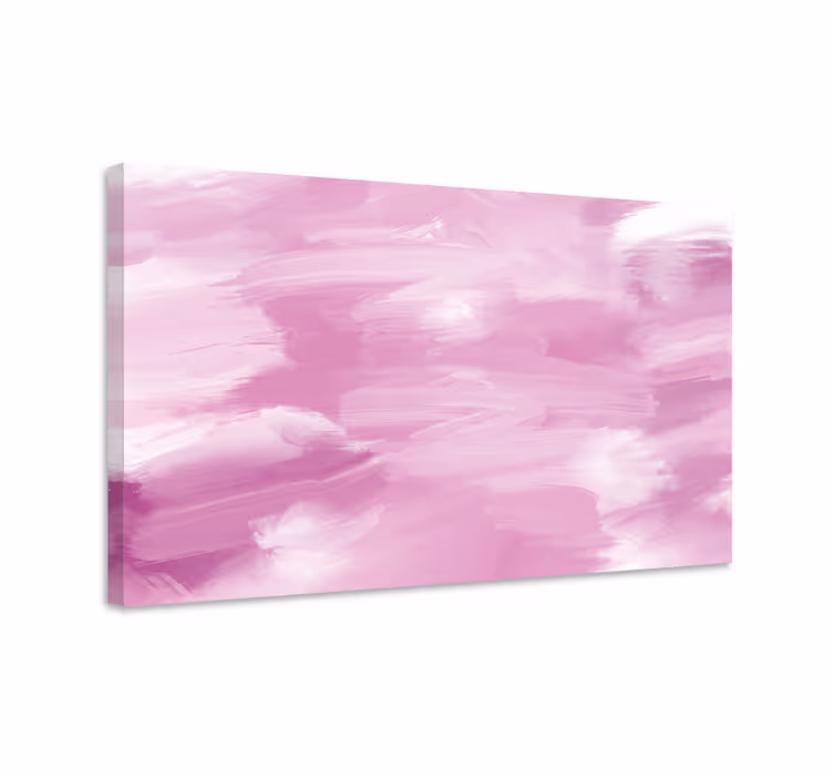 Cuadro abstracto trazos en rosa suave - TenVinilo