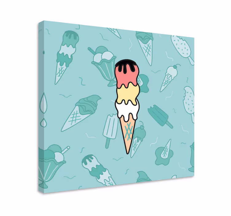 Cuadro rústico delicia de cono de helado - TenVinilo