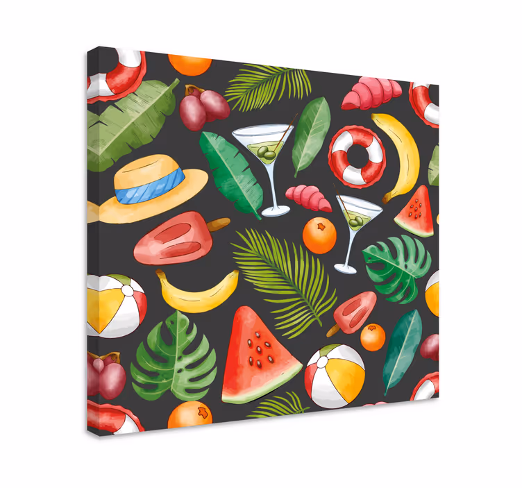 Cuadro bodegones tema de refrescos tropicales - TenVinilo