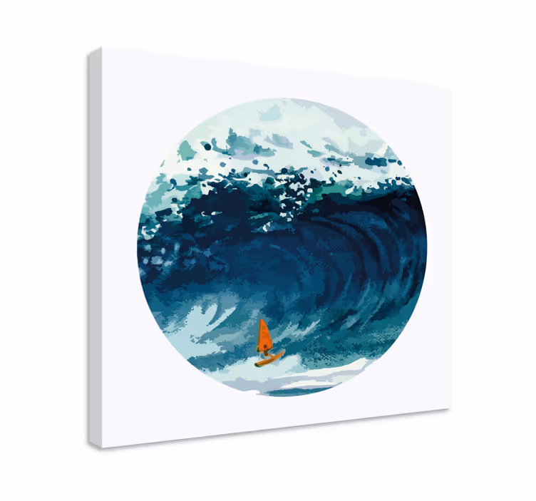 Cuadro marinero surfista montando la ola - TenVinilo