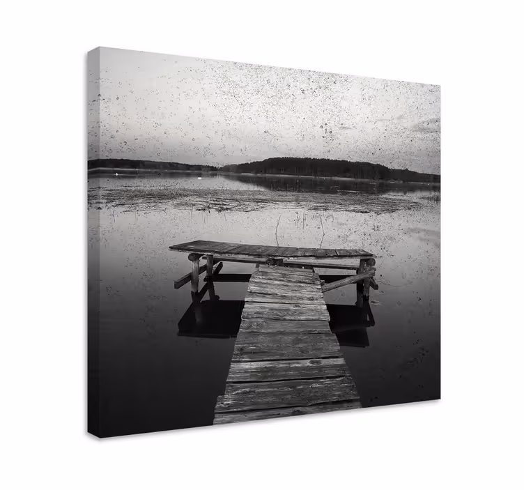 Cuadro paisajes muelle sereno junto al lago - TenVinilo