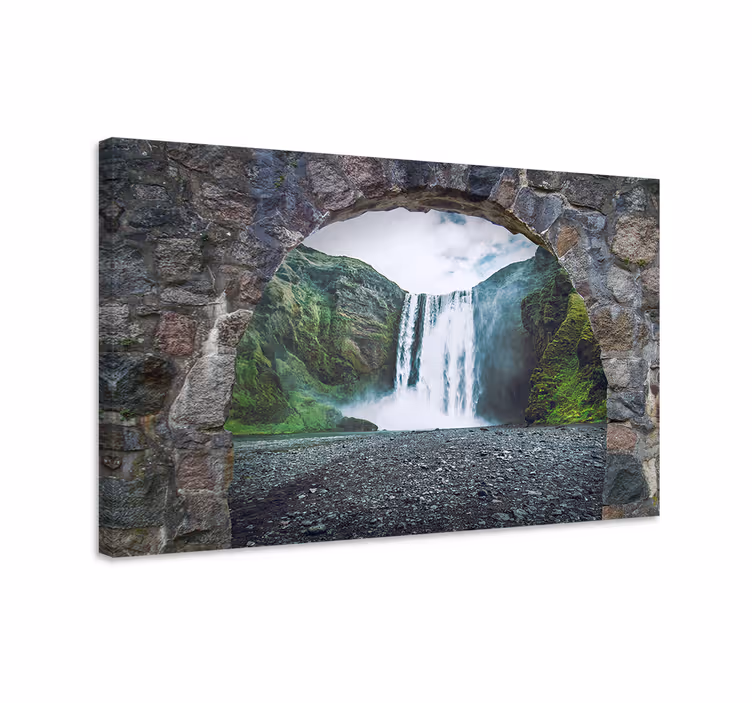Cuadro paisajes perspectiva de gran cascada - TenVinilo