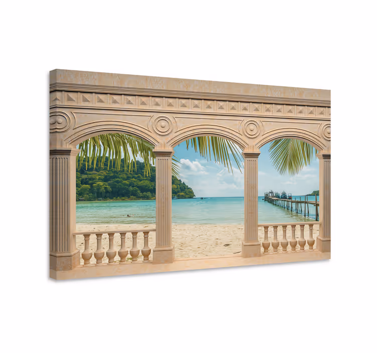 Cuadro paisajes vista de playa tropical - TenVinilo