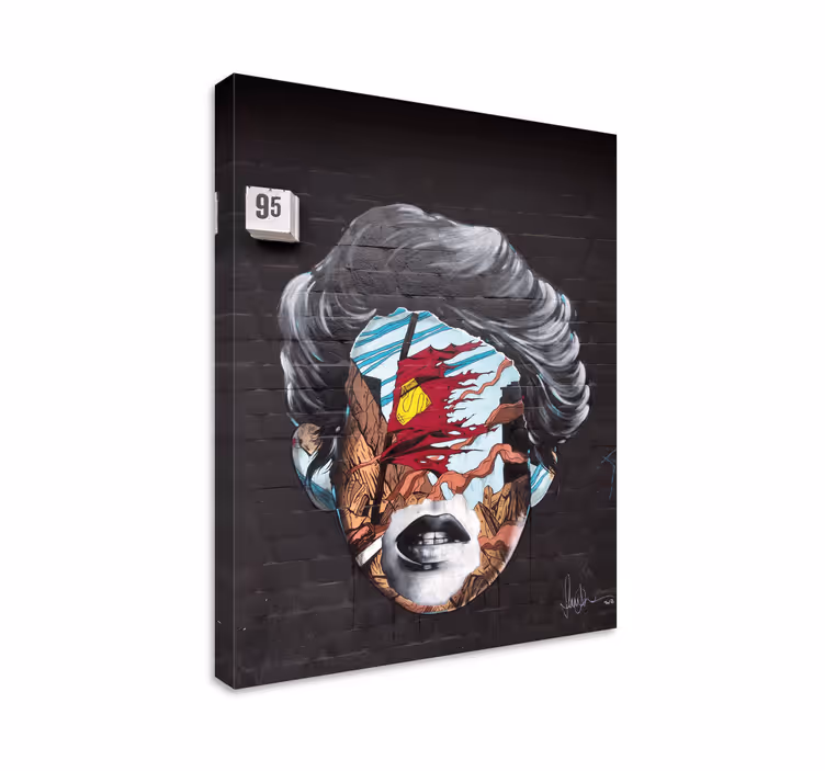 Cuadro arte elementos faciales abstractos - TenVinilo