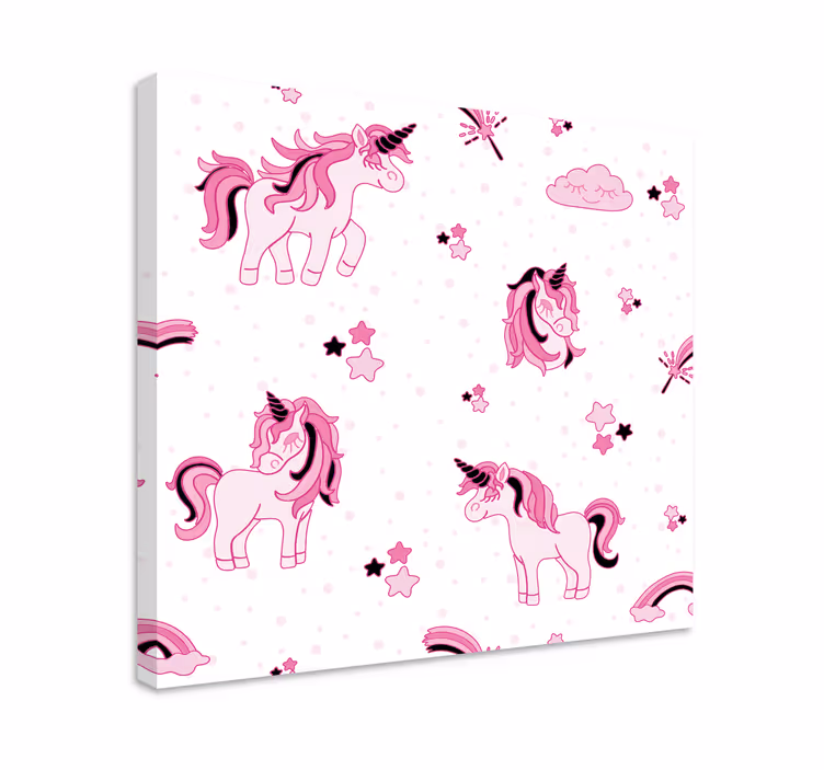 Cuadro de unicornios con lindos patrones de unicornios - TenVinilo