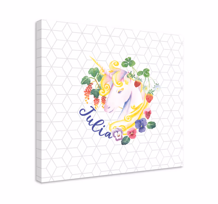 Cuadro de unicornios arreglo floral de unicornio - TenVinilo