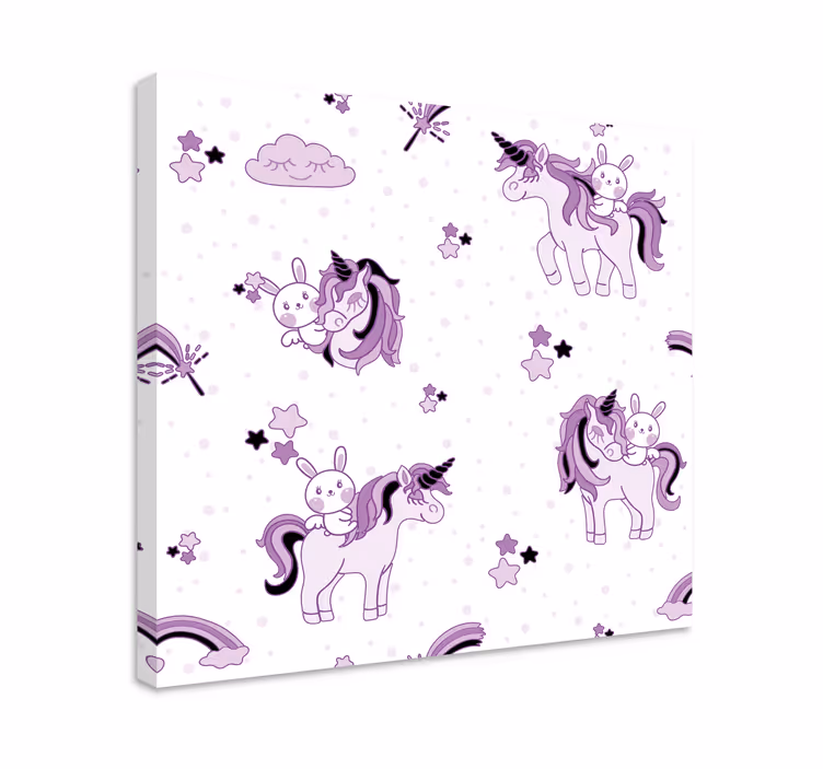 Cuadro de unicornios aventura de unicornios lindos - TenVinilo