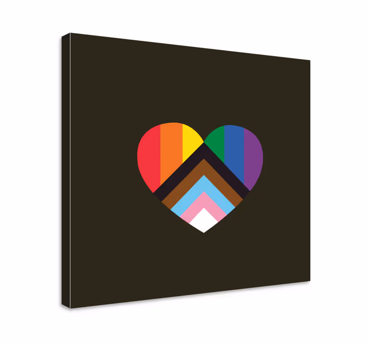 Cuadro vintage capas en forma de corazón - TenVinilo