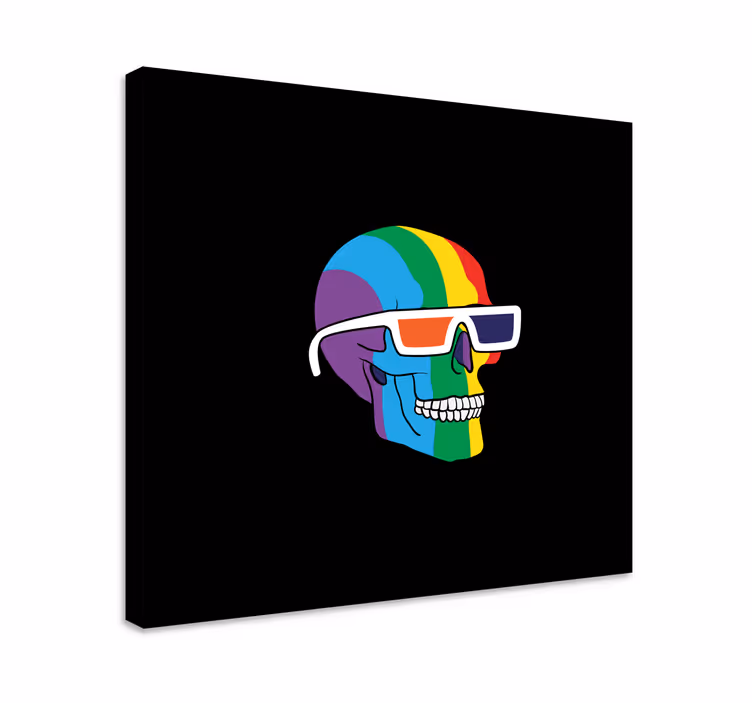 Cuadro bodegones espectáculos calavera arcoíris - TenVinilo