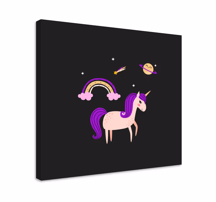 Cuadro de unicornios tierra de sueños adorables - TenVinilo