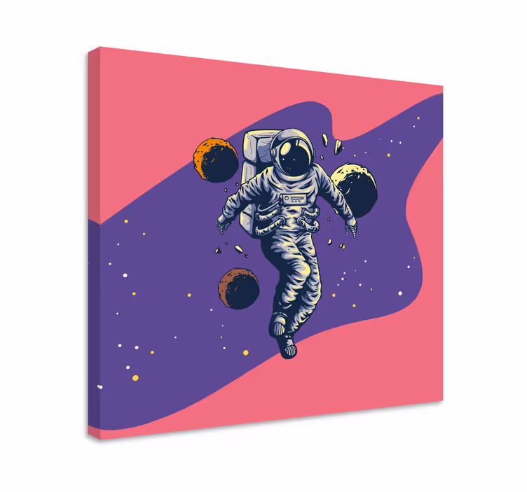 Cuadro videojuego cosmonauta en el cosmos - TenVinilo
