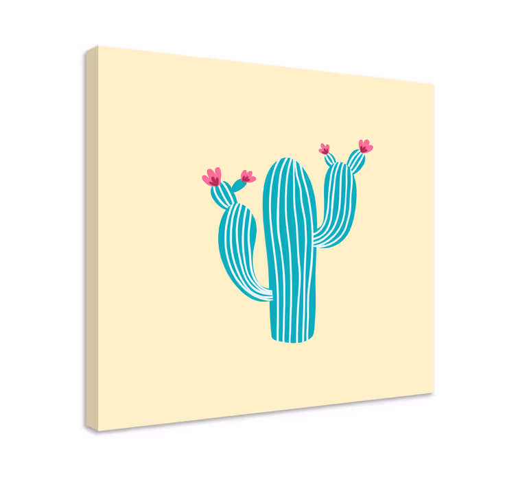 Cuadro de flores cactus con flores - TenVinilo