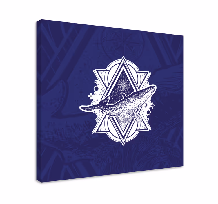 Cuadro marinero diseño astral de ballena - TenVinilo