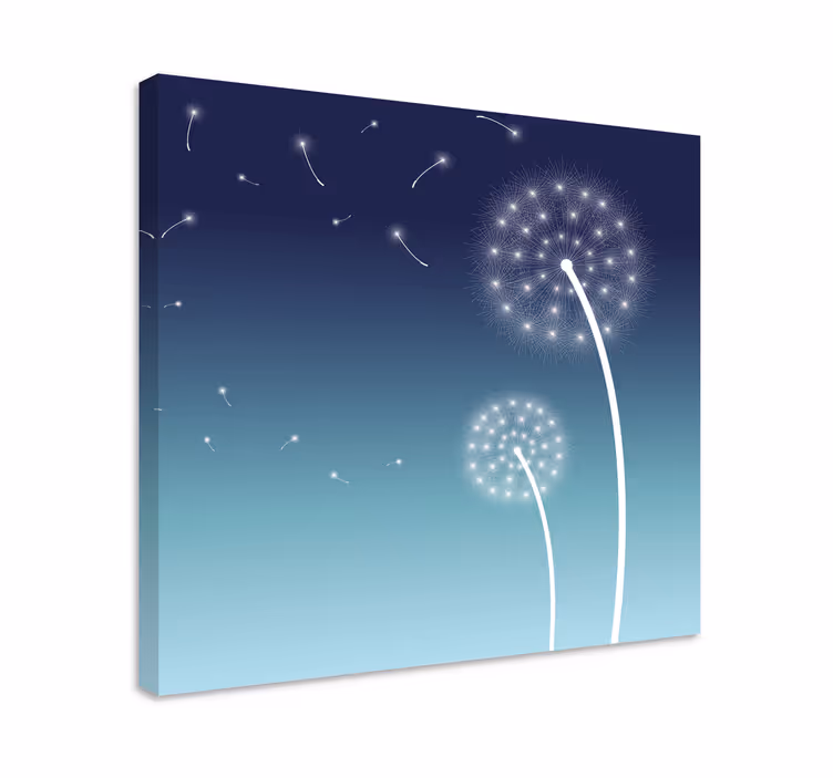Cuadro de flores pelusas de diente de león flotando - TenVinilo