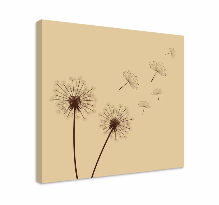 Cuadro de flores semillas de diente de león flotando - TenVinilo