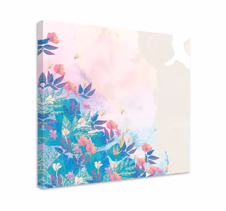 Cuadro de flores mezcla botánica vibrante - TenVinilo