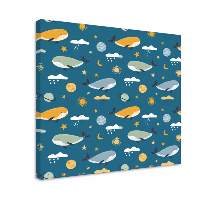 Cuadro arte ballenas en el espacio - TenVinilo