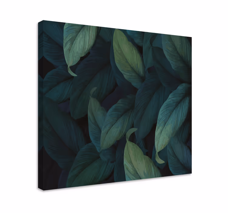 Cuadro de flores hojas verdes lujosas - TenVinilo