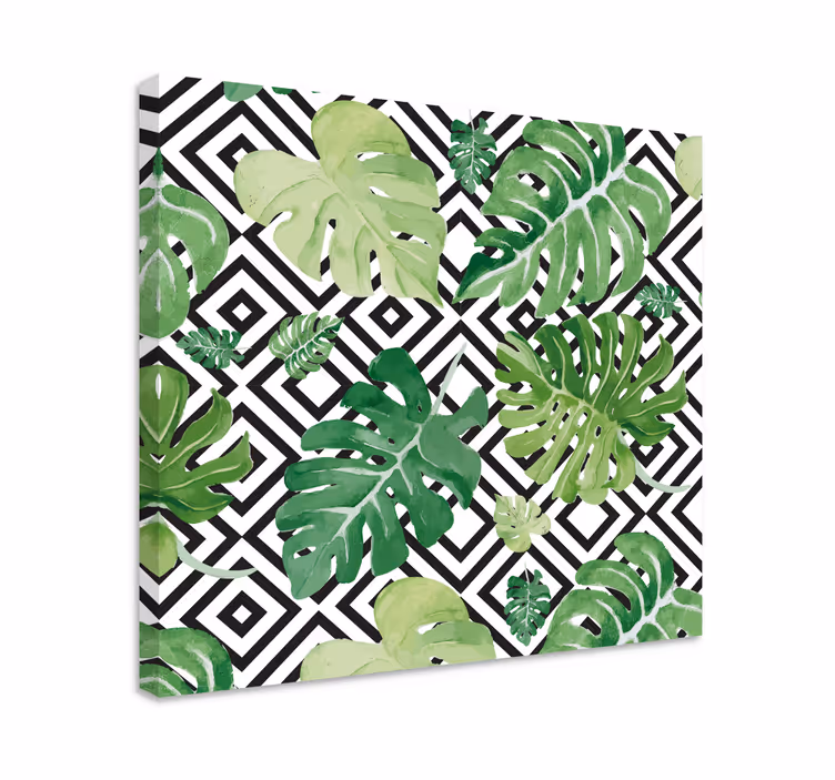 Cuadro de flores motivo de hojas tropicales - TenVinilo