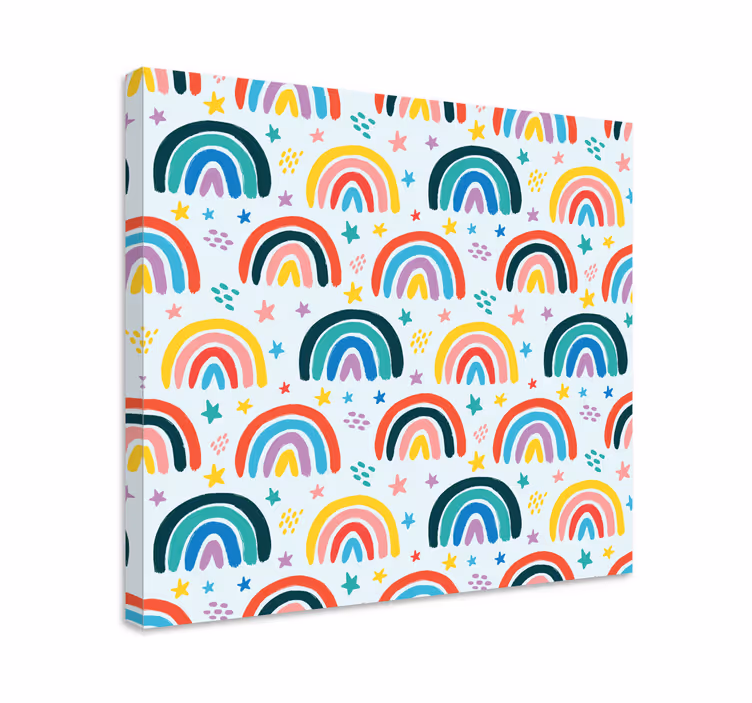 Cuadro infantil patrón de arcoíris colorido - TenVinilo