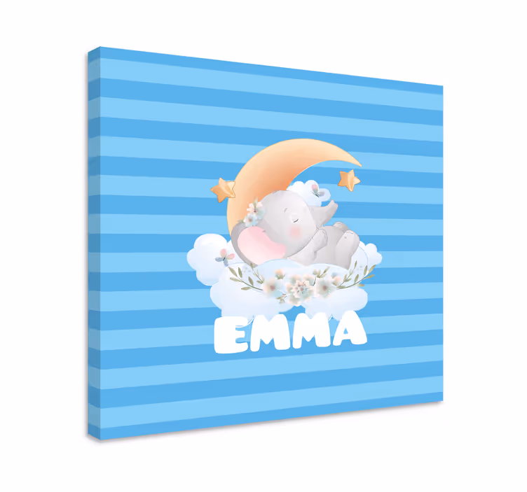 Cuadro para bebés sueños de elefante dormilón - TenVinilo