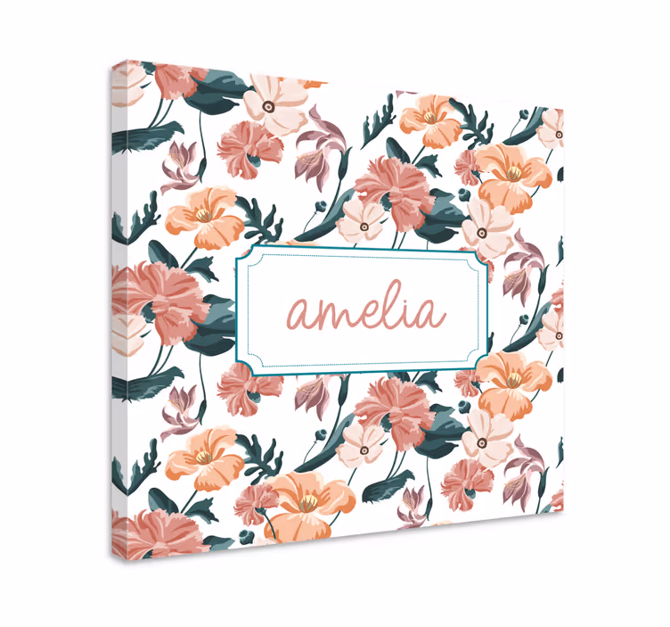Cuadro de flores arreglo botánico personalizado - TenVinilo